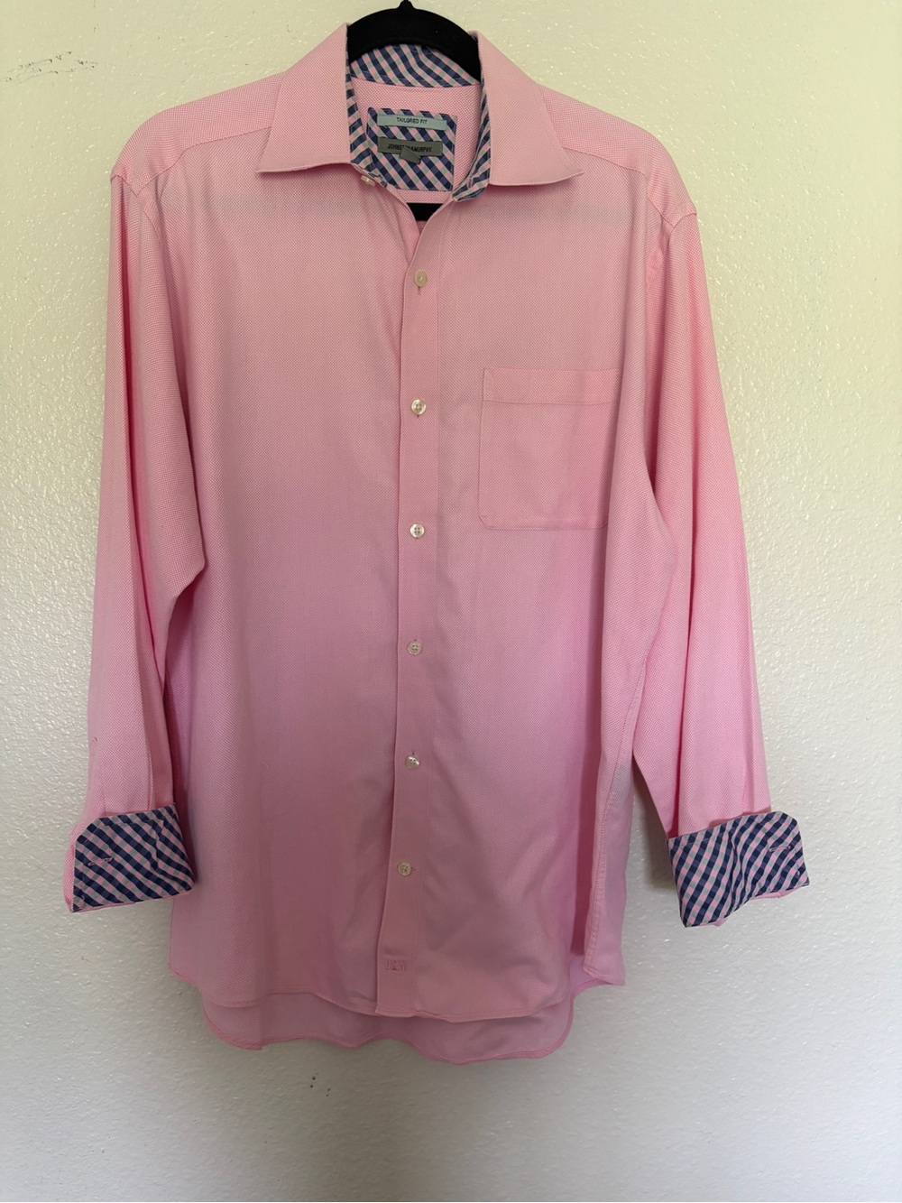 Johnston & Murphy Men's Light Pink Long-Sleeve Dress Shirt